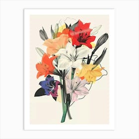 Amaryllis 4 Collage Flower Bouquet Art Print