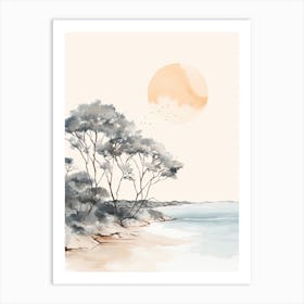 Watercolour Of Hyams Beach   New South Wales Australia 1 Art Print