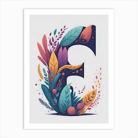 Colorful Letter E Illustration 96 Art Print