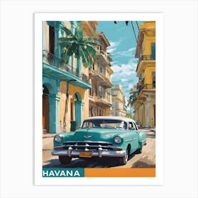 Havana travel poster wall art print Art Print