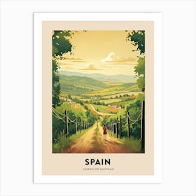 Camino De Santiago Spain 2 Vintage Hiking Travel Poster Art Print