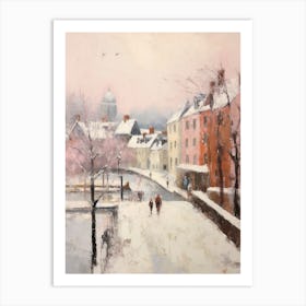 Dreamy Winter Painting Southampton United Kingdom Art Print