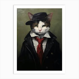 Gangster Cat Japanese Bobtail Art Print