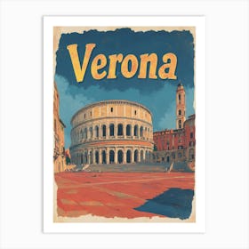 Aihrgdesign A Vintage Travel Poster Of Verona 2 Art Print