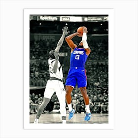 Paul George Of The La Clippers Takes A Shot Against P Art Print