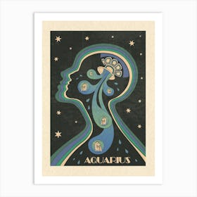Aquarius  Zodiac Star Sign Art Print