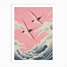 Vintage Japanese Inspired Bird Print Swallow 3 Art Print