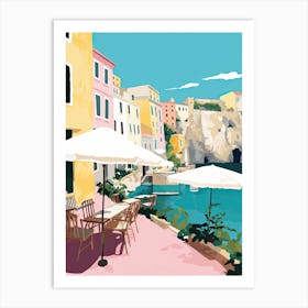 Capri, Italy, Flat Pastels Tones Illustration 4 Art Print