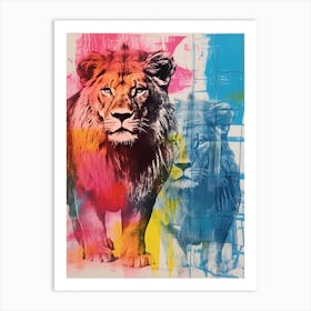 Lion Screen Print Inspired 1 Art Print