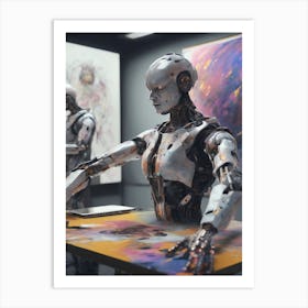 Robot Painting Art Print