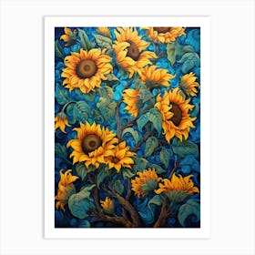 Sunflowers In The Sky Art Print