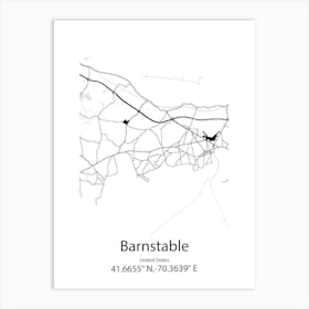 Barnstable,United States Minimalist Map 1 Poster