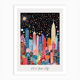 Poster Of New York City, Illustration In The Style Of Pop Art 1 Art Print