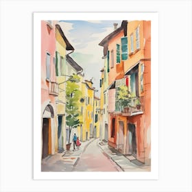 Brescia, Italy Watercolour Streets 1 Art Print