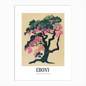 Ebony Tree Colourful Illustration 3 Poster Art Print