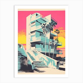 Bondi Beach In Risograph Style 2 Art Print