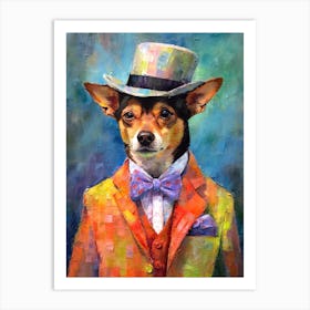 Pawfectly Dapper; A Dog 'S Fashion Tale In Oil Art Print