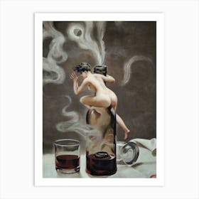 Le Vin Ginguet - Famous Cover Painting by Luis Ricardo Falero, Nude Witchy Sprite Fairy Pagan Gothic Cool Art Print