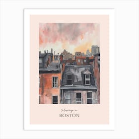 Mornings In Boston Rooftops Morning Skyline 4 Art Print