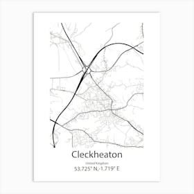 Cleckheaton,United Kingdom Minimalist Map Art Print