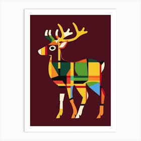 Colorful Deer Art Print