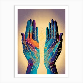 Hands Of digital Light Art Print