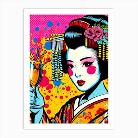 Geisha Pop Color Style Art Print