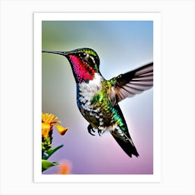 Male Ruby Throated Hummingbird -Reimagined 1 Art Print