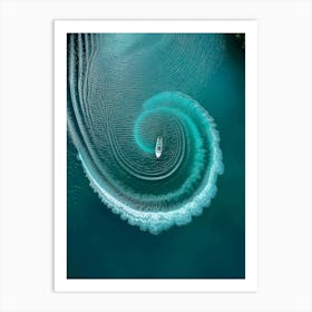 Speed Boat In The Water Art Print