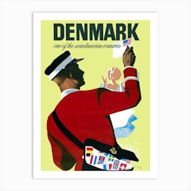 Denmark, Nostalgic Travel Poster Art Print