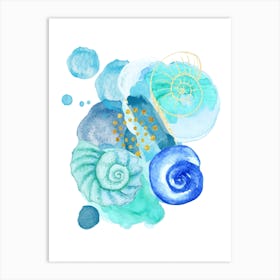 Watercolor Sea Shells Art Print
