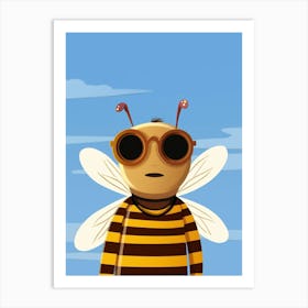Little Honey Bee 2 Wearing Sunglasses Art Print