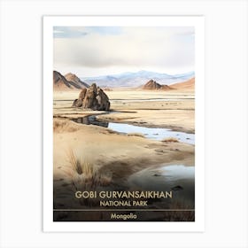 Gobi Gurvansaikhan National Park Mongolia Watercolour 2 Art Print