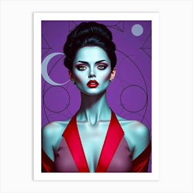 Confident Woman Color Illustration Art Print