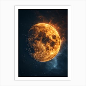 Full Moon In Space 1 Art Print