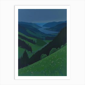 Scotland At Night Art Print