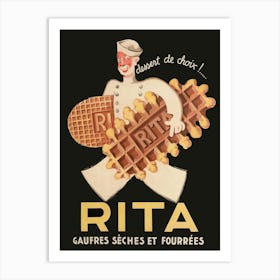 Rita, Baker Carrying Cookies Vintage Poster Art Print