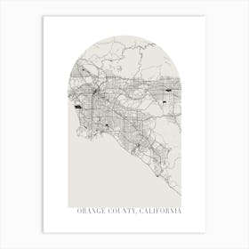 Orange County California Boho Minimal Arch Street Map 1 Art Print