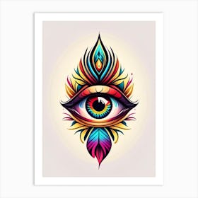 Connection, Symbol, Third Eye Tattoo 2 Art Print