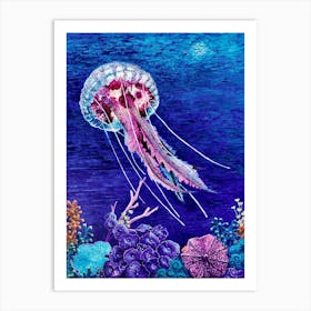 Pink Jellyfish Art Print