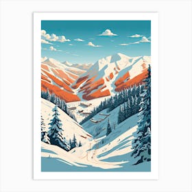 Taos Ski Valley   New Mexico, Usa, Ski Resort Illustration 1 Simple Style Art Print