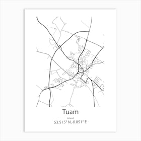 Tuam,Ireland Minimalist Map Art Print