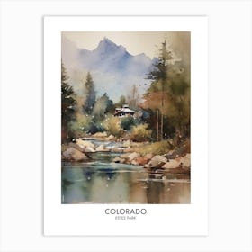 Estes Park, Colorado 3 Watercolor Travel Poster Art Print