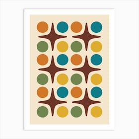 Mid Century Modern Starburst Composition Art Print