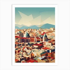 Valencia, Spain, Geometric Illustration 4 Art Print