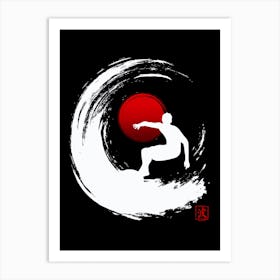 Enso Surf Japanese white Art Print