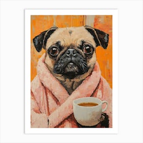 Leisure Pug Morning 6 Art Print