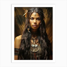 Beautiful Muskogee Creek Native American Woman 1 Art Print