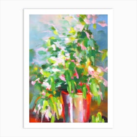 Christmas Cactus Impressionist Painting Plant Art Print