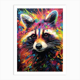A Bahamian Raccoon Vibrant Paint Splash 3 Art Print